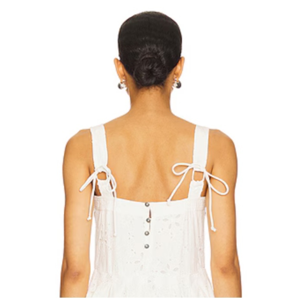 FREE PEOPLE Primavera Eyelet Midi Dress in White, size XS NEW - Picture 6 of 13